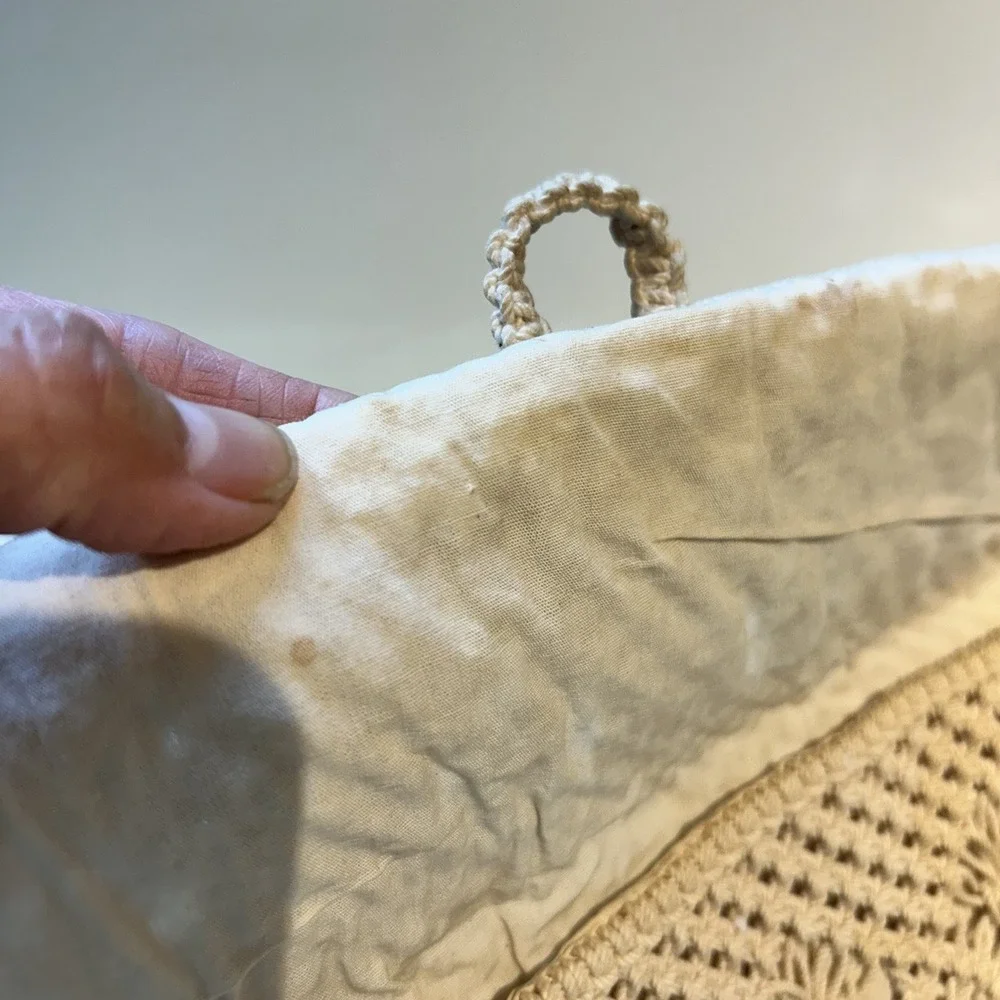 Raffia Straw Clutch‎ Summer Evening Whimsy Cottage Coastal Wood Button Purse Bag